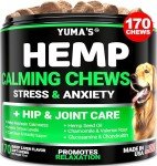 YUMA'S Hemp Calming Chews for Dogs - Advanced Dog Calming Chews - 170 Treats - Anxiety Relief Treats - Hemp Oil - Separation Aid, Stress, Hip and Joint Supplement for Canine Health Support