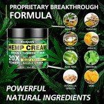 Natural Hemp Cream 8 fl oz - Maximum Strength - Arnica,MSM, Turmeric, Emu Oil, Menthol, Aloe - Muscle, Joint, Nack, Shoulder, Back, Low Back, Knee, Foot