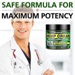 Natural Hemp Cream 8 fl oz - Maximum Strength - Arnica,MSM, Turmeric, Emu Oil, Menthol, Aloe - Muscle, Joint, Nack, Shoulder, Back, Low Back, Knee, Foot