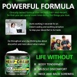 Natural Hemp Cream 8 fl oz - Maximum Strength - Arnica,MSM, Turmeric, Emu Oil, Menthol, Aloe - Muscle, Joint, Nack, Shoulder, Back, Low Back, Knee, Foot