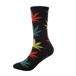 4 Pairs Pack Marijuana Weed Leaf Printed Cotton Athletic Sports High Crew Socks for Women Men(B-4 pairs)