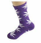 4 Pairs Pack Marijuana Weed Leaf Printed Cotton Athletic Sports High Crew Socks for Women Men(B-4 pairs)