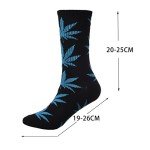 4 Pairs Pack Marijuana Weed Leaf Printed Cotton Athletic Sports High Crew Socks for Women Men(B-4 pairs)