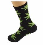 4 Pairs Pack Marijuana Weed Leaf Printed Cotton Athletic Sports High Crew Socks for Women Men(B-4 pairs)