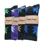 4 Pairs Pack Marijuana Weed Leaf Printed Cotton Athletic Sports High Crew Socks for Women Men(B-4 pairs)