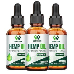 (3 Pack) Hemp Oil Drops High Potency - Maximum Strength Natural Hemp Seed Oil for Focus Calm, Mood - with C02 Extraction, Vegan, Non-GMO Hemp Tincture