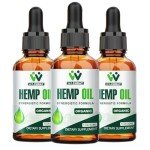 (3 Pack) Hemp Oil Drops High Potency - Maximum Strength Natural Hemp Seed Oil for Focus Calm, Mood - with C02 Extraction, Vegan, Non-GMO Hemp Tincture