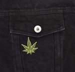 Clayton Jewelry Labs Marijuana Weed Leaf Enamel Lapel Pin (Gold Metal and Green Enamel)