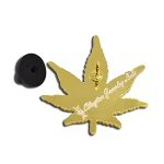 Clayton Jewelry Labs Marijuana Weed Leaf Enamel Lapel Pin (Gold Metal and Green Enamel)