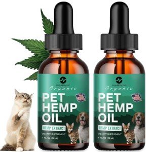 (2 Pack) Hemp Oil for Dogs and Cats - Helps Pets with Anxiety, Pain, Stress, Arthritis, Seizures Relief - Hip Joint Health - Calming Treat - Organic Pet Hemp Oil Drops