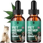 (2 Pack) Hemp Oil for Dogs and Cats - Helps Pets with Anxiety, Pain, Stress, Arthritis, Seizures Relief - Hip Joint Health - Calming Treat - Organic Pet Hemp Oil Drops