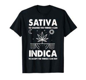Indica Sativa Meme Funny Weed 420 Cannabis Clothing Stoner T-Shirt