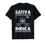 Indica Sativa Meme Funny Weed 420 Cannabis Clothing Stoner T-Shirt