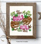 Smoking Marijuana Wall Decor for Women - Trippy Poster Stoner Room Decor, Weed Decorations for Women, Black Girl Smoking Weed, Groovy Pothead, African American - Cannabis Hippie Psychedelic Wall Art