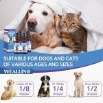 WEALLIN Hemp Oil for Dogs and Cats - Omega-3, 6, 9 Rich Organic Extract - Eases Pet Anxiety, Pain, Skin & Coat Health - Stress Relief, Hip & Joint Support - Calming Treats (4 Pack)