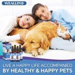 WEALLIN Hemp Oil for Dogs and Cats - Omega-3, 6, 9 Rich Organic Extract - Eases Pet Anxiety, Pain, Skin & Coat Health - Stress Relief, Hip & Joint Support - Calming Treats (4 Pack)