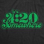 Mens It's 4:20 Somewhere T Shirt Funny Marijuana Weed Smoking Novelty Tee Funny T Shirts 420 Apparel for Men Novelty Tees for Guys Black XL