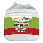 Hempvana Cream, Ultra Strength Lidocaine Relief of Sore Muscles, AS-SEEN-ON-TV, Achy Knees, and More. Odor-Free & Enriched with Hemp Seed Oil, 4-oz jar