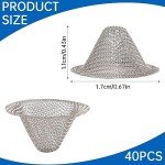 40 Pieces Pipe Screens,1/2 Inch Stainless Steel Bowl Screens Filters Conical Design Metal Filters 0.5 Inch Mini Metal Clean Screen Reusable Filters Self-Adjustable Size Filter