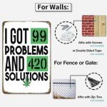 YOYI ART Funny Metal Weed Signs - Vintage Tin Signs for Man Cave Decor, Stoner Signs for Garage, Home Bar, Basement, Bedroom and Garden Wall Decor Art, Cool Gifts for Men, 8 x 12 Inch