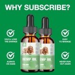 Pet Hemp Oil for Dogs and Cats - Organic Hemp Extract Drops, Sleep Aid Anxiety, Stress, Hip & Joint Pain Relief, Dog Calming Treats Rich in Omega 3-6-9 - Natural Pet Hemp Oil