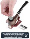 Joyoldelf Tobacco Pipe Set, Short Handle Curved Smoking Pipe with Foldable Pipe Stand Holder, Pipe Starter Kit for Beginner with Gift Box and Accessories