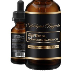 Hemp Seed Oil & Norwegian Salmon Oil - Organic, No Additives, Human-Grade Formula for Dogs and Cats - Reduce Anxiety, Pain, and Inflammation - Hip and Joint Support - Made in USA