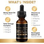 Hemp Seed Oil & Norwegian Salmon Oil - Organic, No Additives, Human-Grade Formula for Dogs and Cats - Reduce Anxiety, Pain, and Inflammation - Hip and Joint Support - Made in USA