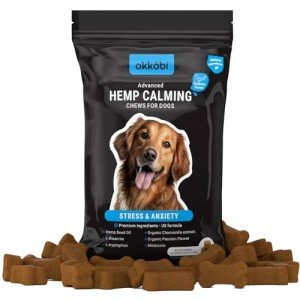 Hemp Calming Chews for Dogs Anxiety 60 pcs - Chicken Flavored - Dog Anxiety Relief - Dog Calming Chews - Melatonin for Dogs - for Stress, Travel, Check-up, Barking or Grooming - Dog Calming Treats