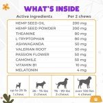 Hemp Calming Chews for Dogs Anxiety 60 pcs - Chicken Flavored - Dog Anxiety Relief - Dog Calming Chews - Melatonin for Dogs - for Stress, Travel, Check-up, Barking or Grooming - Dog Calming Treats