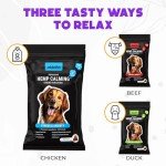 Hemp Calming Chews for Dogs Anxiety 60 pcs - Chicken Flavored - Dog Anxiety Relief - Dog Calming Chews - Melatonin for Dogs - for Stress, Travel, Check-up, Barking or Grooming - Dog Calming Treats