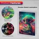 bqw Alien Smoking Weed Poster – 17x11 Inch Unframed Trippy Stoner Wall Art for Dorm Room, Man Cave, or 420 Decor | Funny Marijuana Alien Print Gift for Potheads & Cannabis Enthusiasts