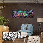 bqw Alien Smoking Weed Poster – 17x11 Inch Unframed Trippy Stoner Wall Art for Dorm Room, Man Cave, or 420 Decor | Funny Marijuana Alien Print Gift for Potheads & Cannabis Enthusiasts