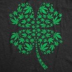 Womens Clover Made of Pot Leaves T Shirt Funny St Pattys Day 420 Lovers Weed Joke Tee for Ladies Funny T Shirts Saint Patrick's Day Tops for Women Cool 420 Black - XL