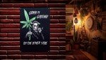Impressed Reefer Reaper Marijuana Vintage Tin Sign - Gothic Emo 90s Retro Trippy Skeleton Grunge Weed Man Cave Hippie Stoner Accessories for Men - Funny Print College Dorm Wall Hanging Skull Decor for Teens - 420 Goth Aesthetic Signs Decoration Stuff for Girls - Cool 420 Basements & Apartment Bedroom Poster