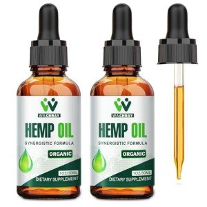 (2 Pack) Hemp Oil Drops High Potency - Maximum Strength Natural Hemp Seed Oil for Pain Relief, Sleep, Skin - with C02 Extraction, Vegan, Non-GMO Hemp Tincture