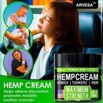 Hemp Cream Maximum Strength - Soothing Relief for Back, Neck, Feet & Nerves, Hands, Muscle and Joint Support - All-Natural Formula - Hemp Oil Gel Rub with MSM - Glucosamine, Turmeric, Arnica - 4 FL OZ