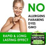 Hemp Cream Maximum Strength - Soothing Relief for Back, Neck, Feet & Nerves, Hands, Muscle and Joint Support - All-Natural Formula - Hemp Oil Gel Rub with MSM - Glucosamine, Turmeric, Arnica - 4 FL OZ