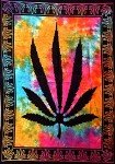 ANJANIYA Marijuana Weed Leaf Psychedelic Tapestry Hempest Ganja Leaves Poster Small Cannabis Hippie Rasta Tapestry Poster 40x30 inches Bohemian Wall Hanging Art Black Boho Hippie Cotton Dorm Decor