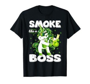 Funny 420 Marijuana Weed T Shirts Unisex-Adults Black Small Modern Round Collar Short Sleeve T-Shirt 420 Unicorn Floss Like A Boss Weed Pot Leaf Marijuana T-Shirt