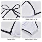 Rasta Cannabis Weed Marijuana Leaf Leaves White Tie Dye Colored Bikini Set for Women - Two Piece Swimsuits Sexy Swimwear - Thong String Lace up Bathing Suit