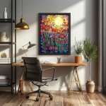 Generic Colors of Marijuana Leaf 5D Diamond Art Painting for Adults Full Drill Round Diamond Paint by Number Kits for Beginners Gems Cross Stitch for Wall Decor 11.8x15.8inch(1)