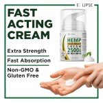 Hemp Cream by Eclipse - Help Support Relieve Discomfort in Knees, Joints, and Lower Back - Natural Hemp Extract Cream - Made in USA - 1 Pack