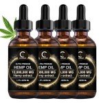 GPGP GreenPeople Natural Hemp Oil Extract, Immune System Support, Focus Calm, Stress, Mood, Rich in Omega 3&6&9 Fatty Acids(4Pack)