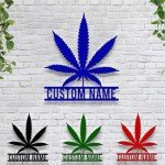 Personalized Weed Metal Wall Art With LED Lights, Marijuana Sign Decoration, Culture Smoke Weed Leaf. Wall Hanging Home Decor Birthday Xmas Gift