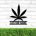 Personalized Weed Metal Wall Art With LED Lights, Marijuana Sign Decoration, Culture Smoke Weed Leaf. Wall Hanging Home Decor Birthday Xmas Gift