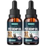 HEMOMAC Hemp Oil for Dogs & Cats - Hip Joints Support Organic Hemp Oil Drop Help for Pet Аnxiety, Pain, Stress, Sleep, Arthritis, Seizures Relief, Calming Treats(Natural)