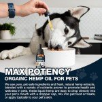 HEMOMAC Hemp Oil for Dogs & Cats - Hip Joints Support Organic Hemp Oil Drop Help for Pet Аnxiety, Pain, Stress, Sleep, Arthritis, Seizures Relief, Calming Treats(Natural)