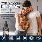 HEMOMAC Hemp Oil for Dogs & Cats - Hip Joints Support Organic Hemp Oil Drop Help for Pet Аnxiety, Pain, Stress, Sleep, Arthritis, Seizures Relief, Calming Treats(Natural)