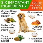 Hemp Chews for Dogs - Glucosamine Chondroitin for Dogs Joint Pain Relief with Hemp Oil, Hip & Joint Supplement Dogs, MSM Turmeric for Dogs Mobility, Dog Joint Supplement, Hemp Dog Treats Joints Health